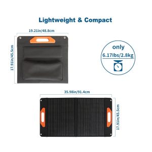 Lightweight 60W Foldable Solar Panel UN38.3 Foldable Solar Mobile Charger
