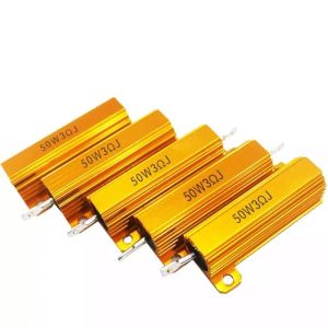 RX24 75W 50 Ohm Power Golden Aluminium Housed Metal Shell Case Wire Wound