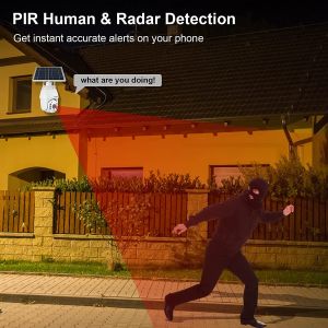 Glomarket Tuya Smart Camera Network AI Smart Motion Detection Camera Solar IP66