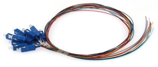 Quality SC/UPC 0.9mm 12 Color Fiber Optic Pigtail LSZH/PVC 2M wholesale