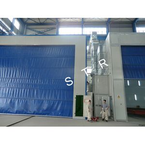 China Larger Sandblasting Room Automatic Pneumatic Conveyor Burnishing Container Recycling on sale