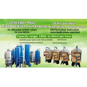 Stainless Steel Demineralized Water Plant 10000L Capacity With PLC Control