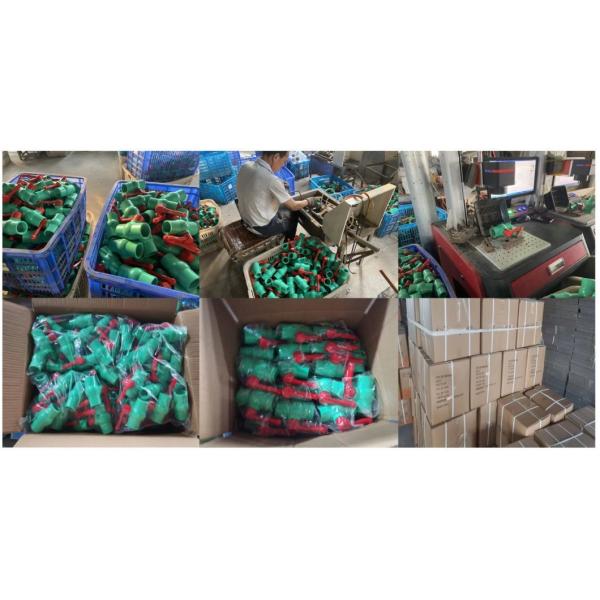 OEM Laser Marking Bangladesh PVC Plastic Green Body Red Handle Ball Valve