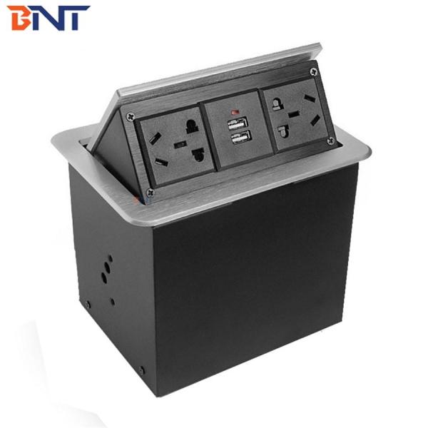 BNT Latest design cable management on desk socket with dual usb charger gas