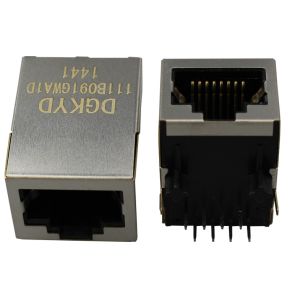 Ethernet Cat6 rj45 Female Jack Shielded Connectors with Vertical magnetics