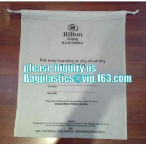 biodegradable Customized Poly Plastic Drawstring Hotel Laundry Bag, Hotel
