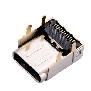 Dual Layer Shell Extra High 24P USB 3.1 Type C Receptacle 24-pin Female Jack