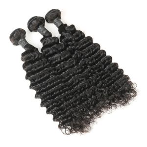 Real 9A 20 Inch Deep Wave Curly Hair Extensions 3 Bundles Prevent Shedding