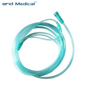 Medical Disposable Soft Nasal Oxygen Cannula , PVC Transtracheal Oxygen Cannula