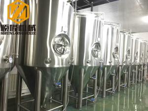 Large Fermentation Tanks 1500L Single Wall Dimpled Plate On Cone And Barrel