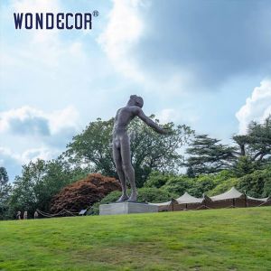 Embracing Sky Man Bronze Statues Sculpture 3D Design