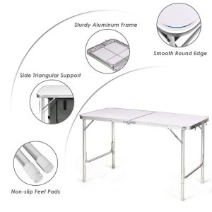 Convenient Outdoor Garden Patio Party Event Camping Table with Storage