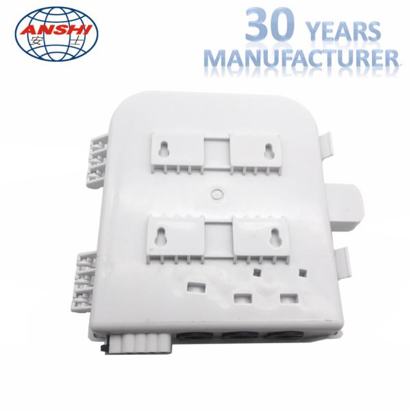 Wall Mount Fiber Distribution Box 8 Core With Plc Splitter Waterproof Outdoor Fat Box