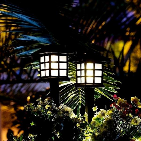 2700K 3 Colors Auto On Solar Lantern Path Lights ABS Solar Walkway Lamps