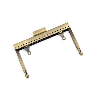 9*8cm Square Closure Black Metal Purse Frame With Loops