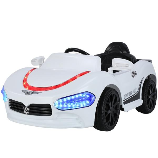 Quality 12V Battery Operated Electric Ride On Car with Two Seater and Music for Kids in White wholesale
