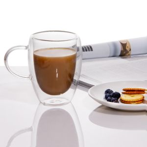 OEM Borosilicate Double Wall Glass Tea Insulated Cups 80ml