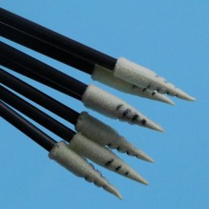 Cheap 751 Lint Free Spiral Pointed Small Cleanroom Swab Car Cleaning Foam Swab with Black Handle for sale