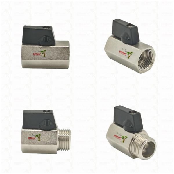 Nickel Plated Mini Ball Valve For Plumbing System 1/2'' Corrosion Resistance Space Efficiency