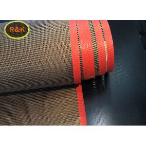 4mm × 4mm Coated Fiberglass Red Edge Ptfe Mesh Conveyor Belt For Printing