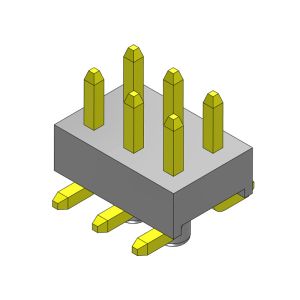 Pin Header Connector 2.54mm Dual Rows SMT TYPE With Pegs 2*2PIN To 2*40PIN H=2