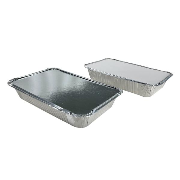 Quality Environmental Friendly Rectangular Disposable Aluminum Foil Tray With Paper Board Lids wholesale