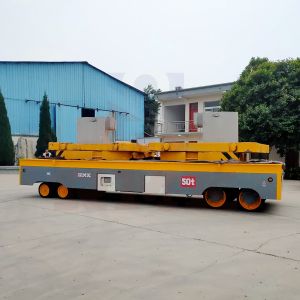 Heavy Duty Trackless Transfer Cart 50 Tons Electric Transfer Trolley