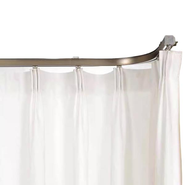 Quality Heavy Duty Bendable Plastic Aluminum Pole Window Curved Curtain Rod Track Rail Inner Pulley wholesale