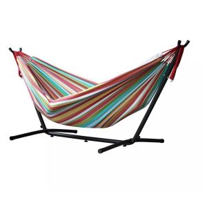 Iron Stand Outdoor Folding Hammock Rust Proof Canvas Camping Hammock