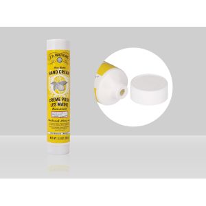 China D35mm 35-110ml Custom Cosmetic Tubes Empty Plastic Hand Cream Squeeze With Vertical Stripe Screw On Cap on sale