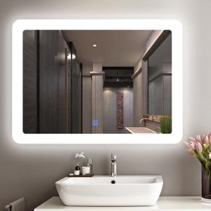 China Modern Illuminated Bathroom Mirrors Aluminum Frame Customized Design Decorative on sale