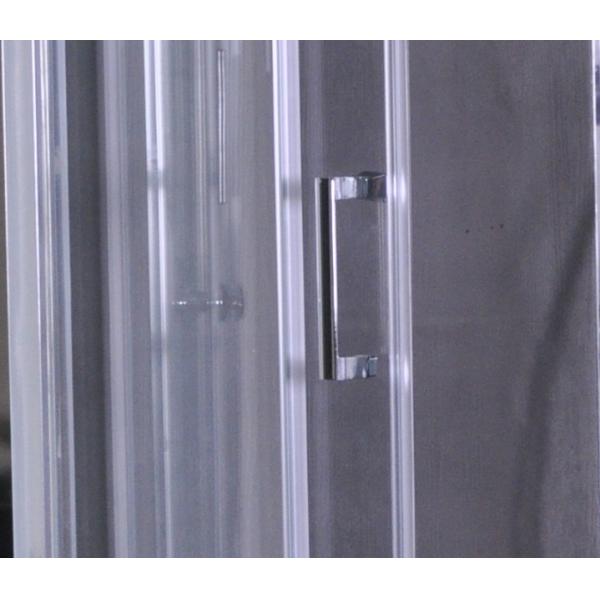 Quadrant Shower Cubicles 900 X 900 X 2100 MM Circle Grey ABS Tray Chrome Profiles