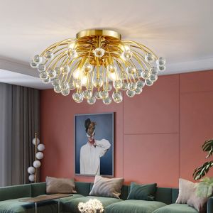 China Modern colorful crystal ceiling chandeliers for bedroom living room round Gold ceiling lights(WH-CY-162) on sale
