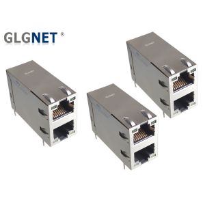 China 4 Channels PHY Rj45 Multi Port Jack , Lightweight 5G Networking Connector With LED on sale China 4 Channels PHY Rj45 Multi Port Jack , Lightweight 5G Networking Connector With LED on sale