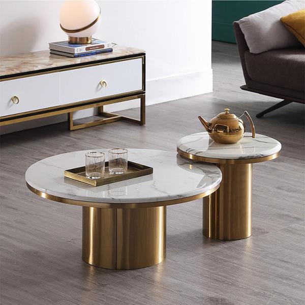 Quality White Marble Circular Combination Coffee Table OEM ODM wholesale