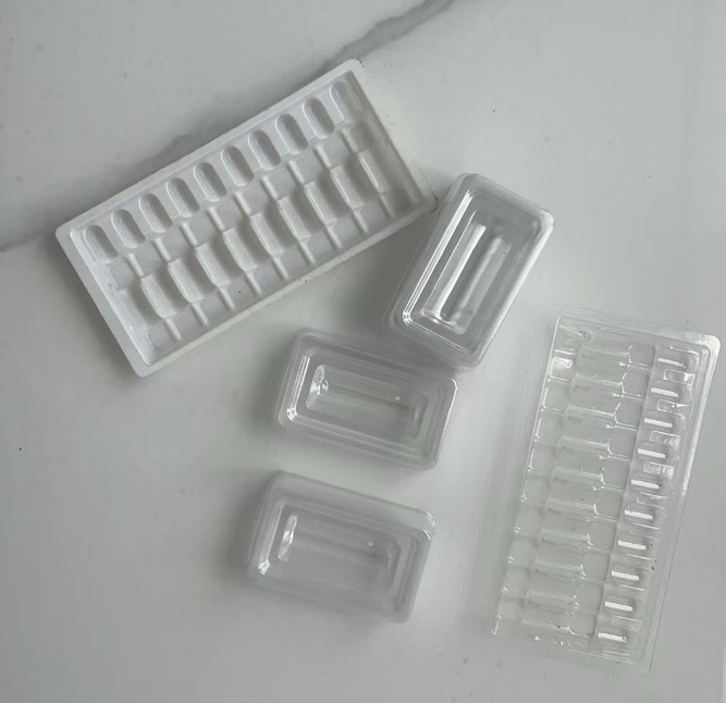 2ml 10-Piece Plastic Ampoule Tray 14.3x7.3cm Cardboard Packaging