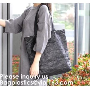 Washable TYVEK Kraft Paper Shopping Bag Shoulder Handbag DuPont Paper Tote Bag