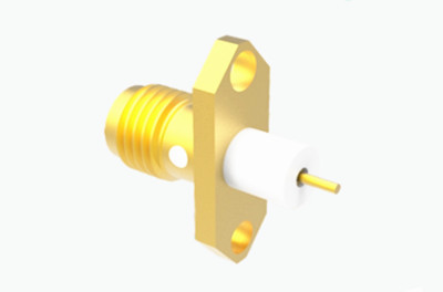 Quality High Performance Grade SMA Brass Female 2-hole Flange RF Coaxial Connector wholesale