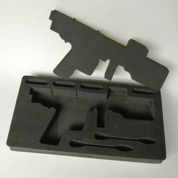 Black Gun Case Foam Insert Engraving 26X11X3cm Waterproof