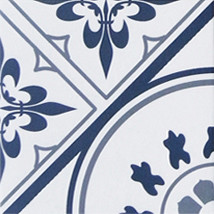 200 X 200 MM Patterned Ceramic Tile White Background With The Blue Pattern