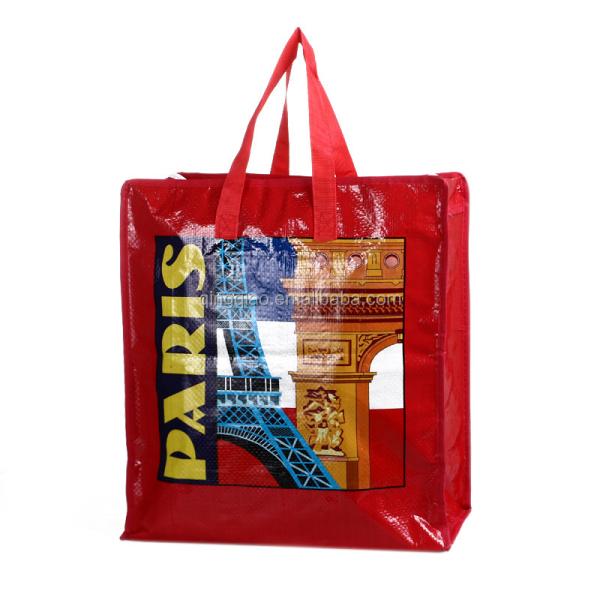 London Paris Design Pp Woven Shopping Bag Building Design Woven Polypropylene