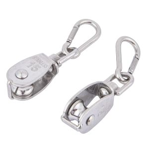 Single Pulley Block Swivel Roller With Snap Hook Wire Rope Hanging Pulley Wheel,