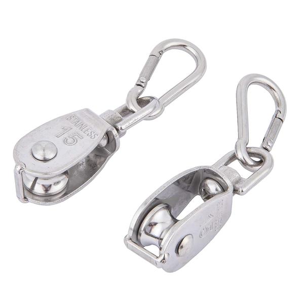 Single Pulley Block Swivel Roller With Snap Hook Wire Rope Hanging Pulley Wheel,