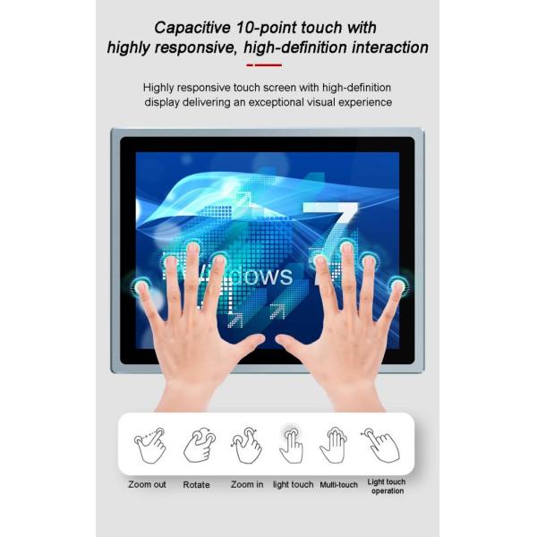 21.5 Inch Industrial Capacitive Touch Screen Panel Pc With Win10 Ip65 Waterproof Vesa Mount Embedded Industry Monitor