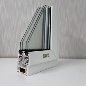 GKBM 80 Series Extruded UPVC Sliding Windows White Profiles Interior And