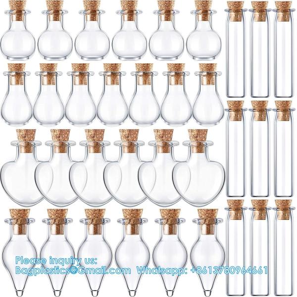 Small Mini Glass Bottles Jars With Cork Stoppers.Wishing Bottle Drifting Bottle