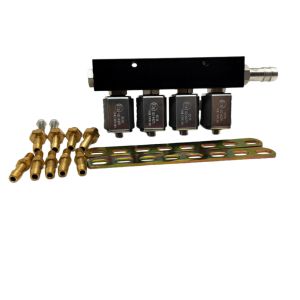 3 Ohm Injector Harness Rail for Black 4 Cylinder CNG or LPG Vehicles