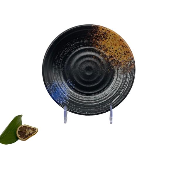 Quality Matte Japanese Melamine Dinnerware Black Melamine Dinner Set Anti Scratch wholesale