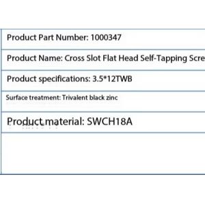 Industrial Custom Screws And Fasteners with Zinc Plated Finish and Customized