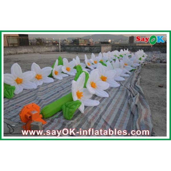 Decorative White Inflatable Lighting Decoration Fire-proof Lighting Flower Length 5M